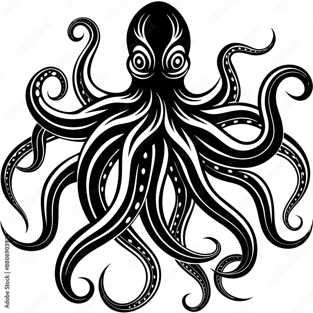 Fototapeta premium abstract octopus with fluid tentacles 2 Vector Design and illustration