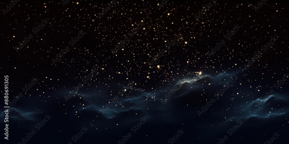 Obraz premium Starry Night Sky with Clouds