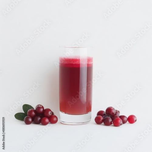 Wallpaper Mural Cranberry fruit juice in a glass isolated on white background Torontodigital.ca