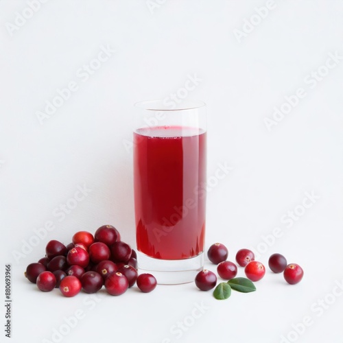 Wallpaper Mural Cranberry fruit juice in a glass isolated on white background Torontodigital.ca