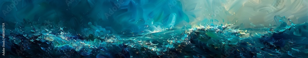 Obraz premium Abstract Wallpaper Featuring Colorful Streamlined Ocean Waves: Embracing the Freedom and Vitality of the Sea, Highlighting Water Conservation and Marine Environment Protection, Perfect for High-Resolu