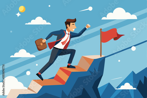 Determined leader overcoming obstacles to achieve business objectives, completing mission with skill and perseverance