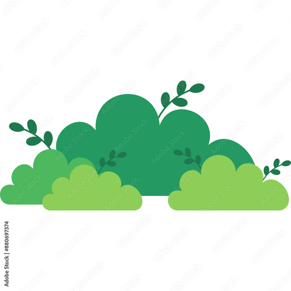 Fototapeta premium Flat Bush Illustration