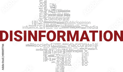 Disinformation word cloud conceptual design isolated on white background.