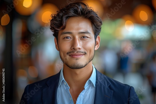 Smiling man in hong kong