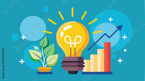 Bright Idea for Enlightened Money Investment, High-Profit Savings, Innovative Business Concept for Making Money