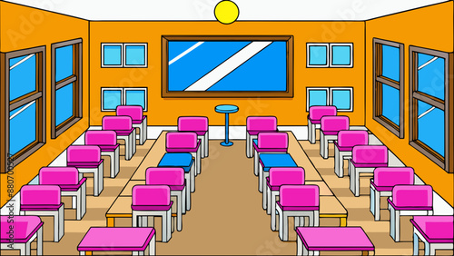 Stunning classroom Vector art illustration 