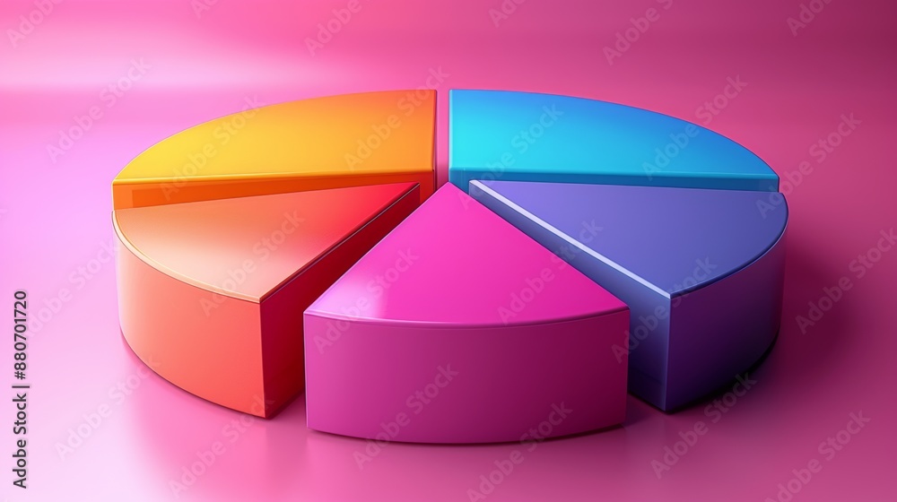 Obraz premium Minimalist a pie chart with different sections in colors.