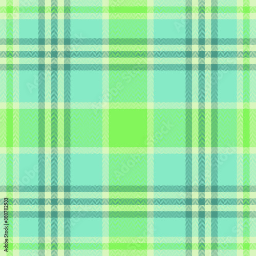 Quality plaid check tartan, effect vector fabric seamless. Chequered background texture pattern textile in mint and light colors.
