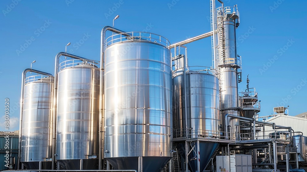 Stainless steel industrial silos for chemical manufacturing Stainless steel industrial silos for chemical manufacturing
