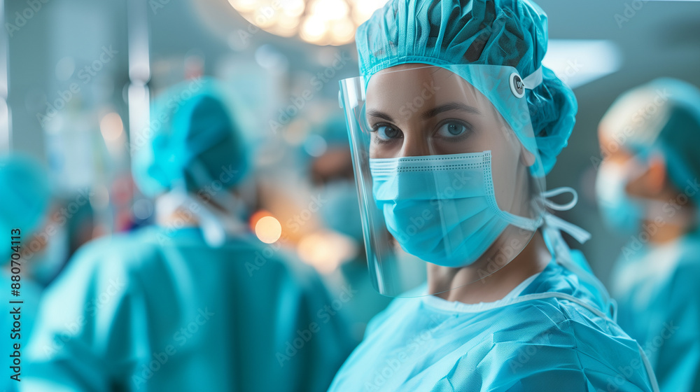 Female surgeon with mask Female surgeon with mask