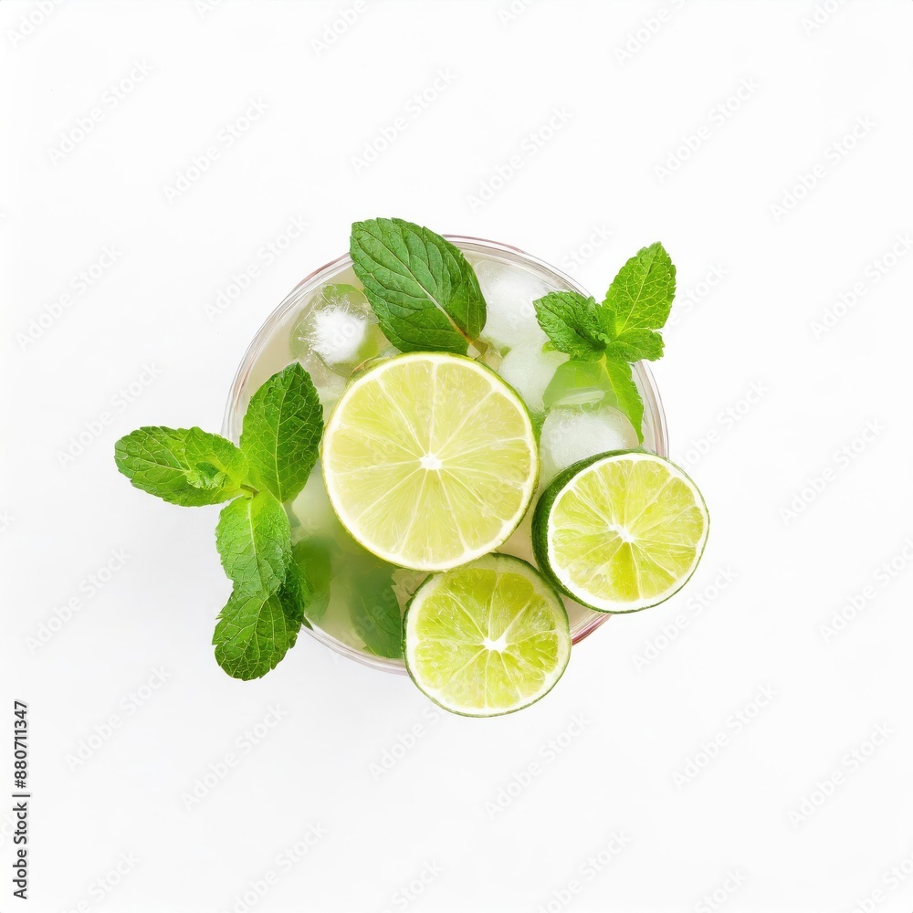 Mojito in a glass isolated on white background Mojito in a glass isolated on white background