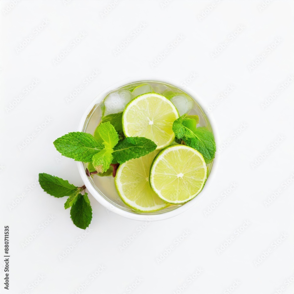 Mojito in a glass isolated on white background Mojito in a glass isolated on white background