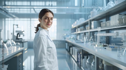 The scientist in modern laboratory photo