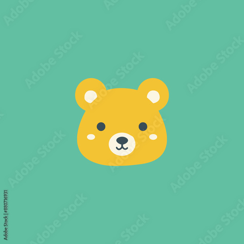 cute bear head animal logo vector illustration template design