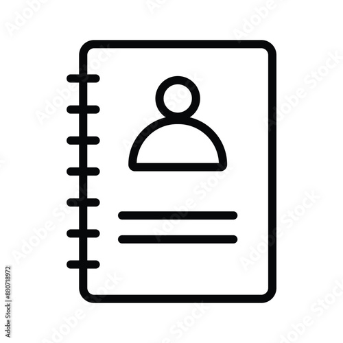 Phone book, contact book icon in trendy style, address book vector