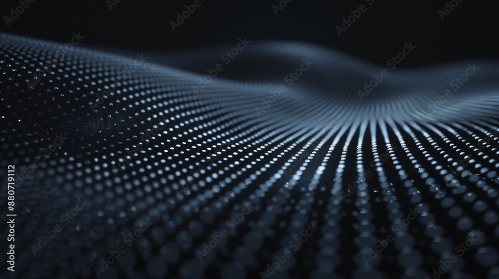 Abstract Wavy Pattern of White Dots on a Black Background Abstract Wavy Pattern of White Dots on a Black Background