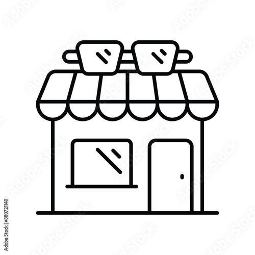 optical shop line icon with white background vector stock illustration