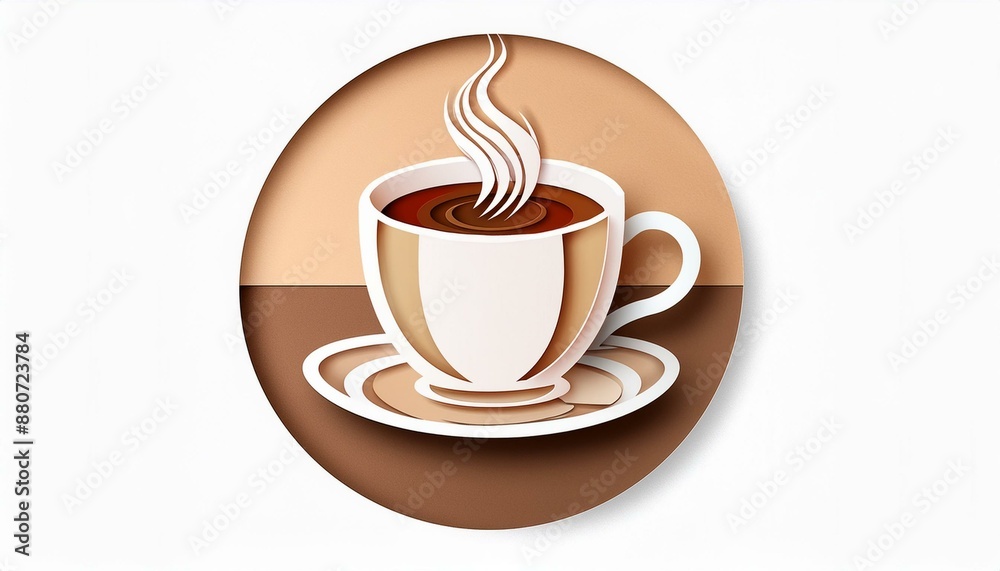 Coffee Cup Icon with Heart on White Background Coffee Cup Icon with Heart on White Background