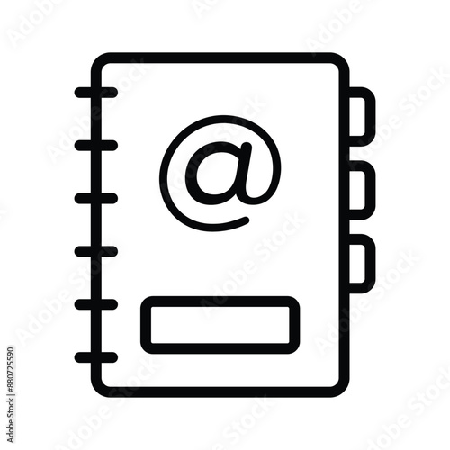 Phone book, contact book icon in trendy style, address book vector