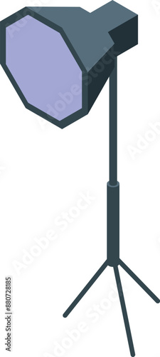 Professional lighting equipment standing on tripod for photography or video shooting