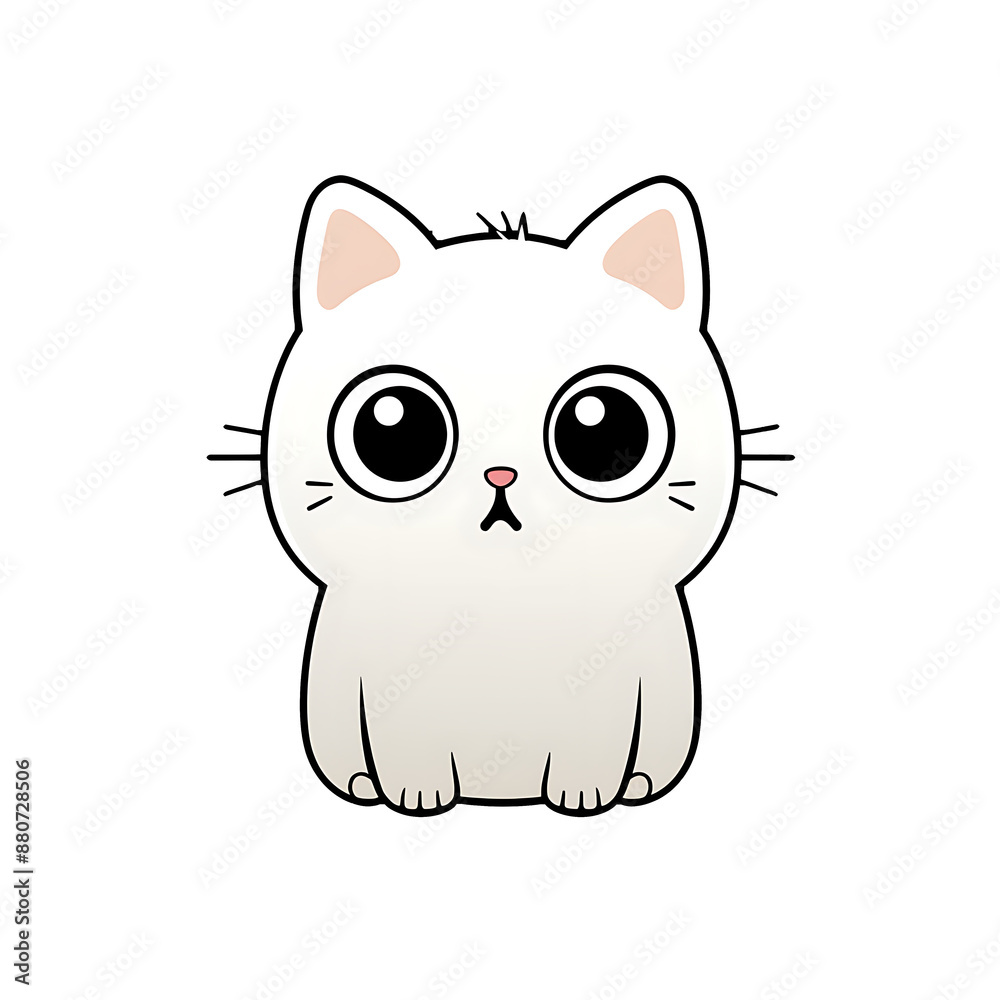 Simple Cartoon Artwork: Clean and Simple design of a cat. 