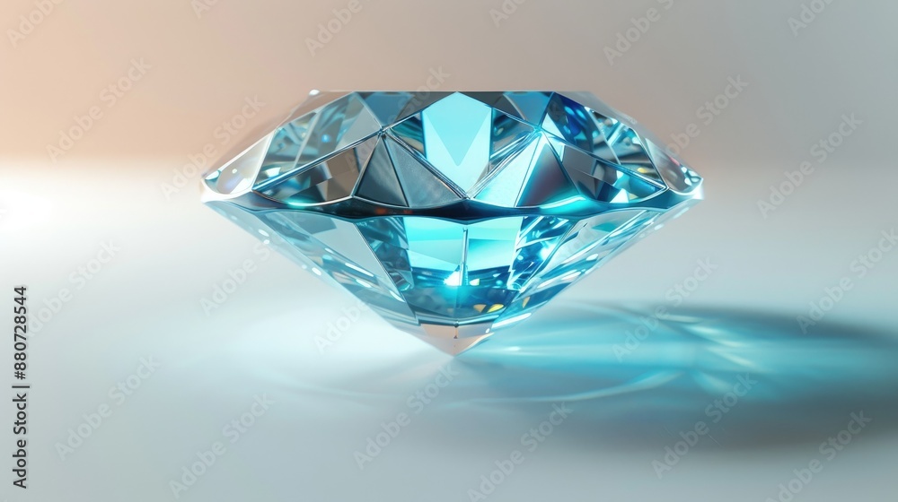 White diamond with blue glow on white background with clipping path White diamond with blue glow on white background with clipping path