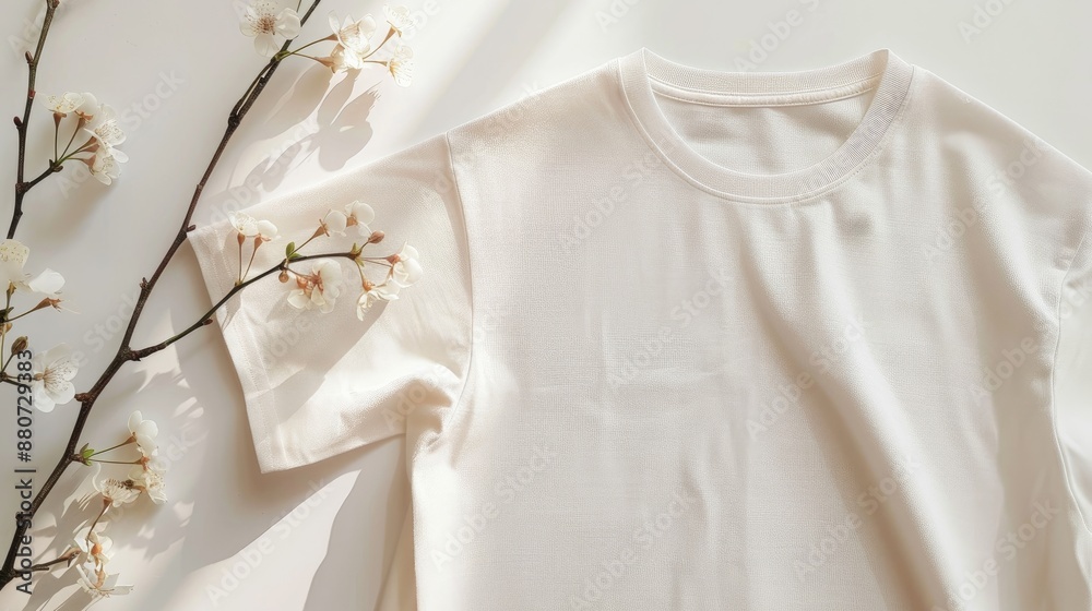 Peach cotton tee white background