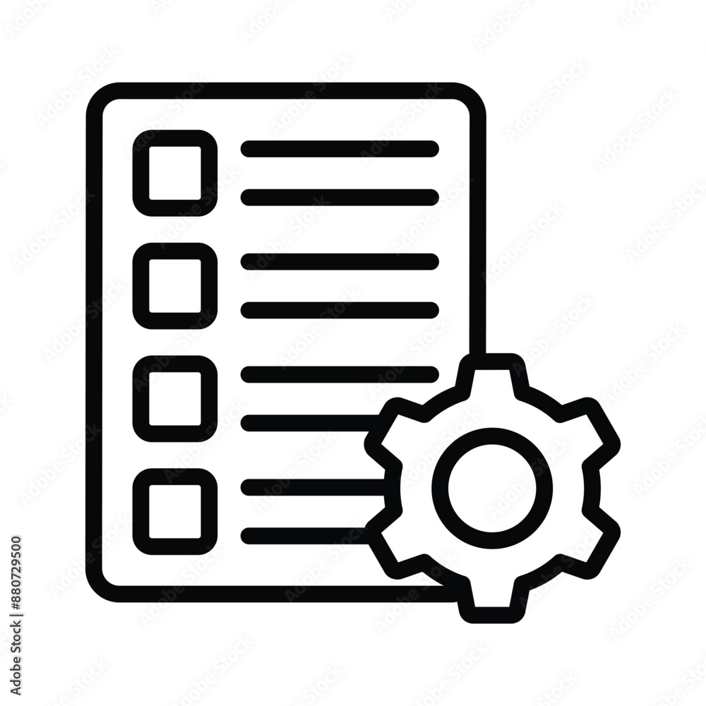 Gear with page denoting vector design of list setting in trendy style, editable icon Gear with page denoting vector design of list setting in trendy style, editable icon