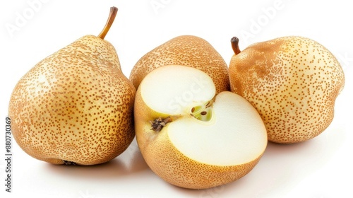 Le Conte Pear fruit on white background