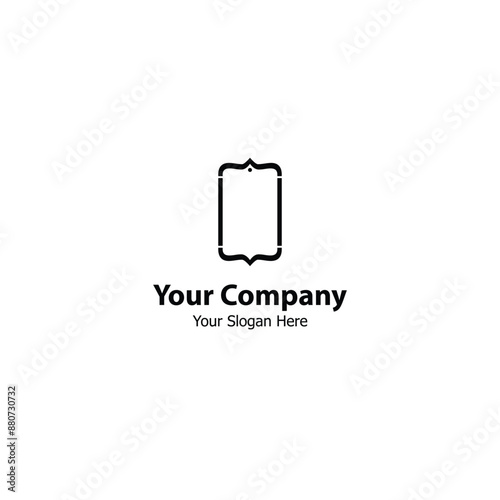 logo for mobile development, inspired by curly bracket and mobile phone.