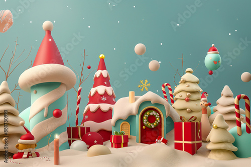 3D rendered christmas scene