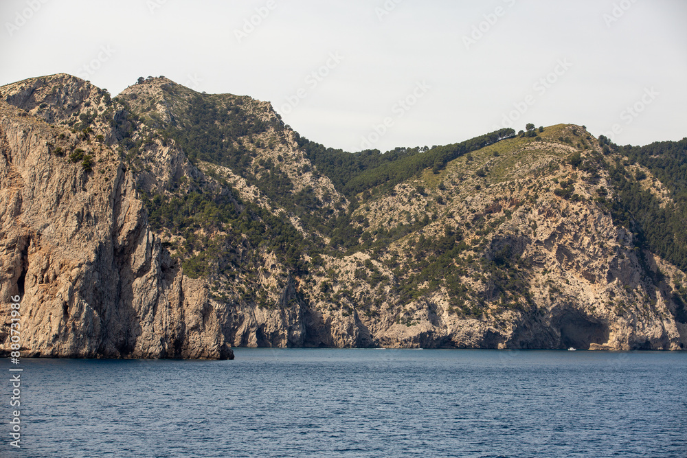 Blick auf die Ostküste von Mallorca, mit Platja des Coll Baix Blick auf die Ostküste von Mallorca, mit Platja des Coll Baix