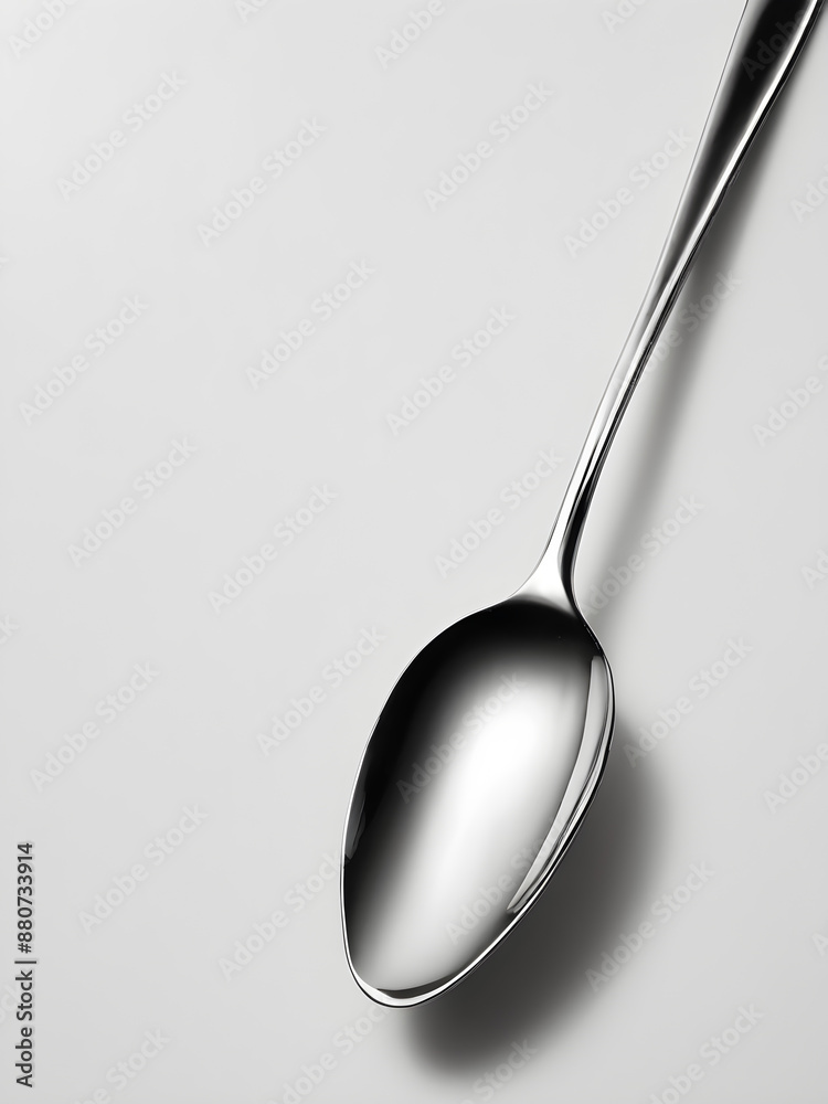 Capture a crisp, detailed photo of a shiny spoon on a white background. Capture a crisp, detailed photo of a shiny spoon on a white background.