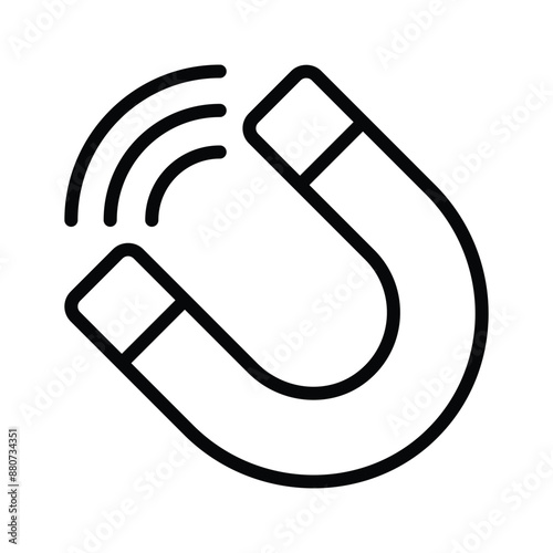Physics magnet icon in style, scalable vector of attraction