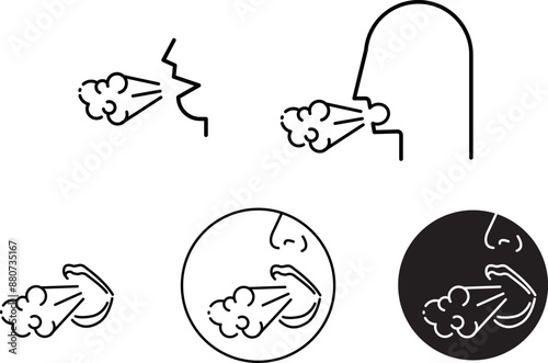 Allergy symptoms icon, vector illustration