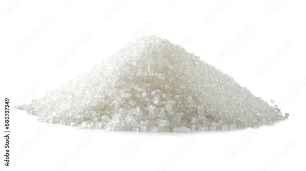 White Sugar. Heap of Sweet Sugar Isolated on White Background White Sugar. Heap of Sweet Sugar Isolated on White Background