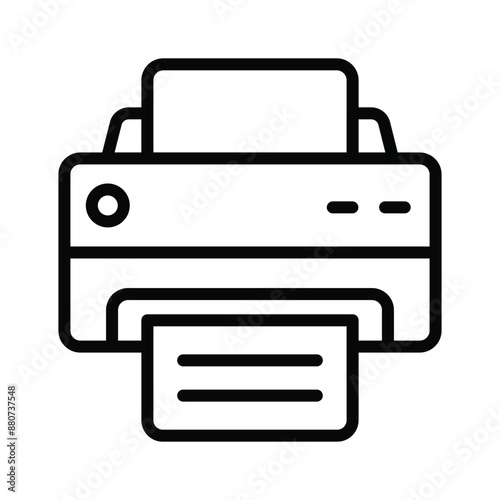 A streamlined printer icon representing printing functionality for documents, images, and more