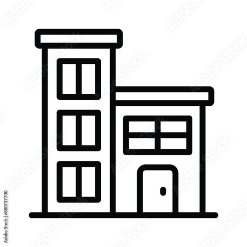 An editable vector of office building in flat style, easy to use icon of commercial building