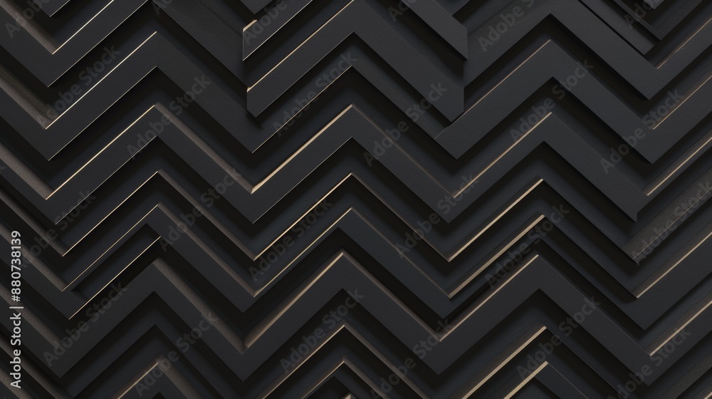 Close Up of Black Chevron Patterned Surface