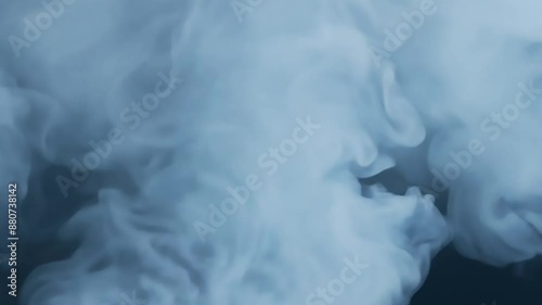 Smoke Steam Rising on Black Background