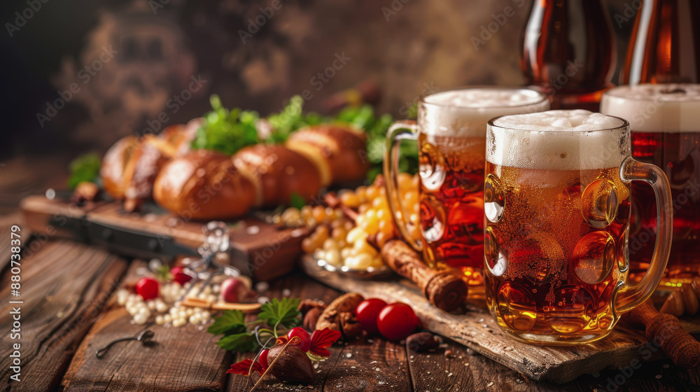Oktoberfest holiday. beer festival. beer festival. Ice drinks beer