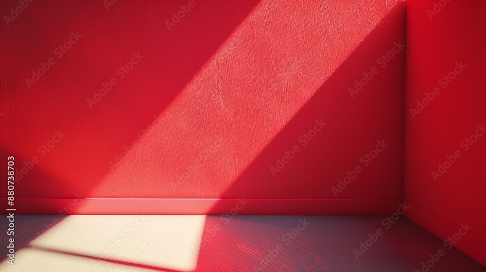 Sunlight Illuminates a Corner of a Red Room