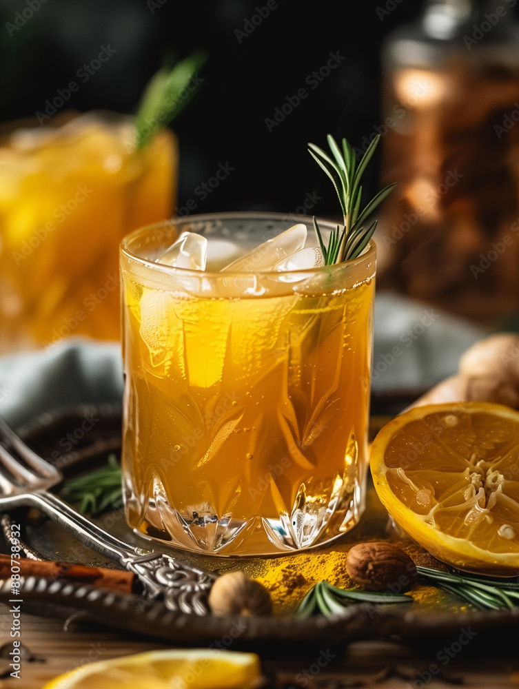 lemon based cocktail with rosemary lemon based cocktail with rosemary