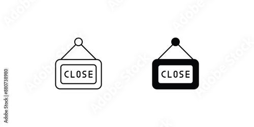 close set icon with white background vector stock illustration