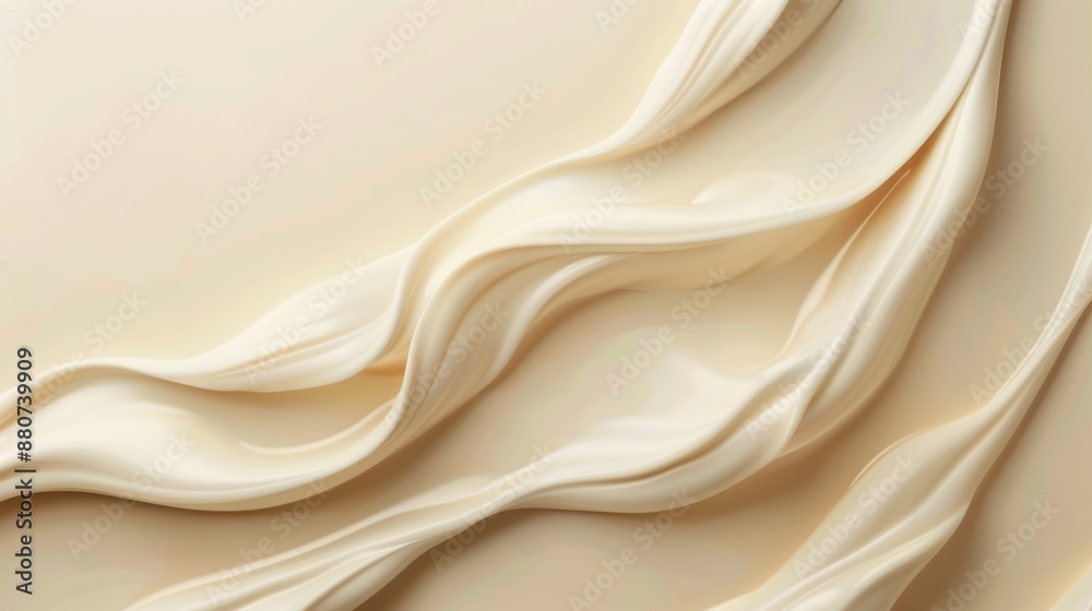 Fototapeta premium Creamy White Fabric Draped In Abstract Waves