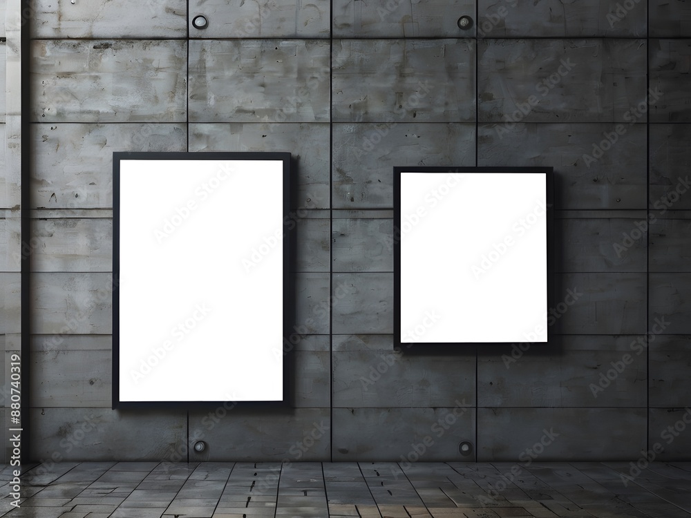 Two blank white billboard posters on a building wall. Mockup for advertisement display with city backdrop. generative Ai
Two blank white billboard posters on a building wall. Mockup for advertisement display with city backdrop. generative Ai