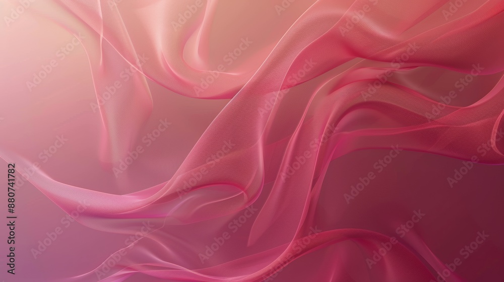 Obraz premium Pink Sheer Fabric Draped In Soft Light