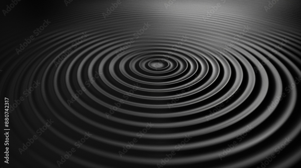 Abstract Black And White Ripples Of A Droplet Falling In Water Abstract Black And White Ripples Of A Droplet Falling In Water