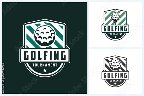 Golf logo sport design template, golf emblem vector, golf tournament badge logo design vector illustration